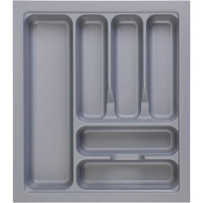 Organisateur Couverts 5 Compartiments – Range-tiroir Plastique 33x26x5 Cm – Pour Fourchettes, Couteaux, Cuillères - 5