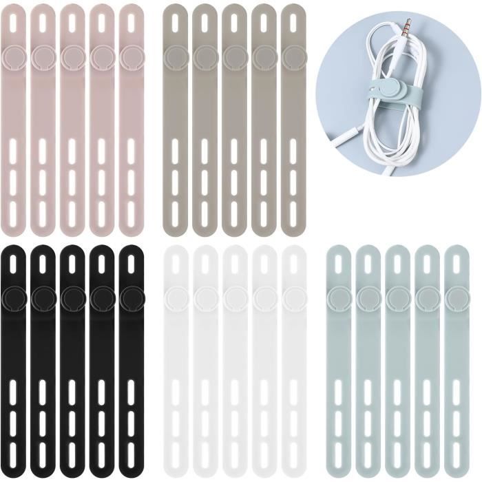 10 Attaches Câbles Magnétiques En Silicone - Organisateur De Fils Réutilisable, Multicolore (10.8cm)