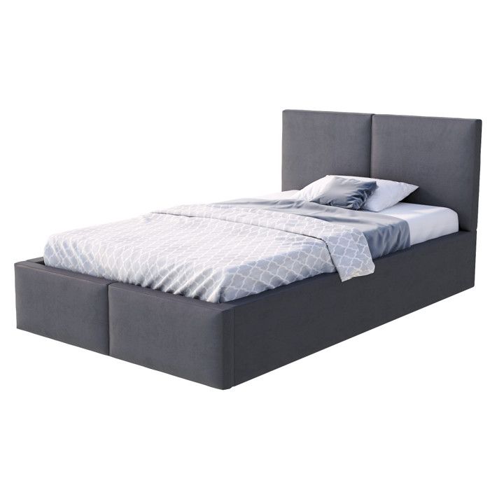Lit coffre Tesia 120x200 - Sommier inclus Gris foncé
