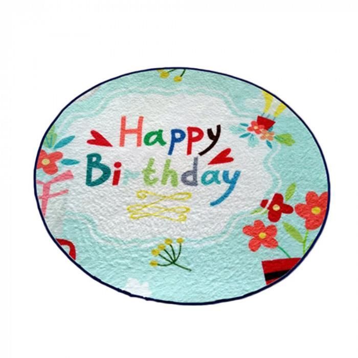 Version Joyeux Anniversaire 60cm 60 80 Cm Balle Imprimer Tapis Rond Football Basket Salon Enfants Chambre Chaise Toilette De Cdiscount Maison