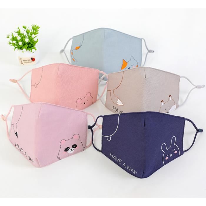 GEEHUA Lot De 10 Masques En Coton Kawaii - Masques Lavables Réutilisables Unisexe