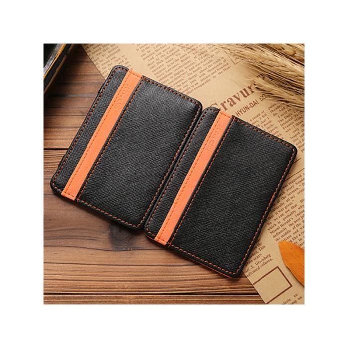 multicolores magic wallet en cuir pour hommes slim bifold carte clip argent orange achat vente portefeuille 2009349923825 cdiscount