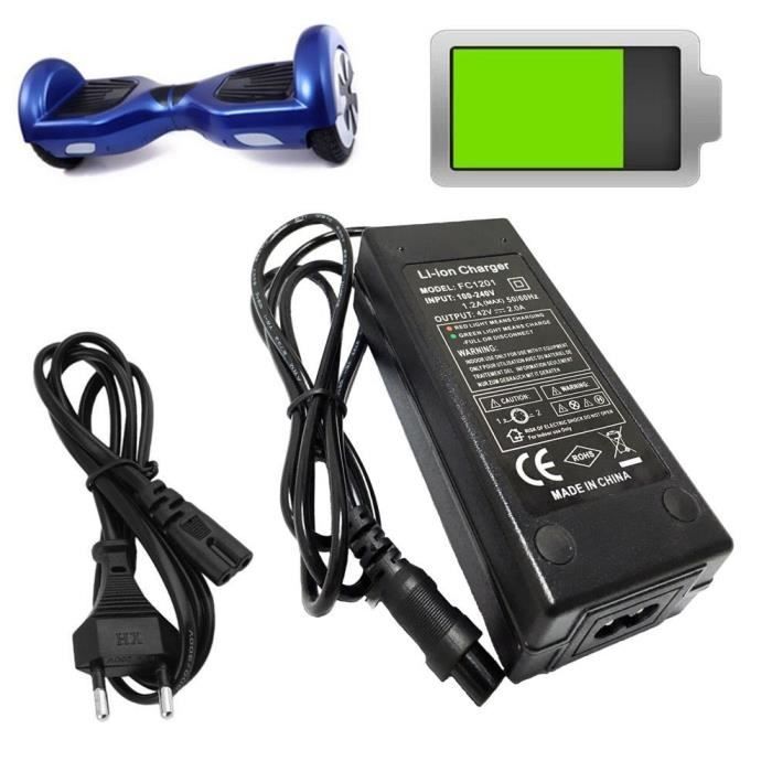 Chargeur adaptateur pour hoverboard /électrique 42/ V 2/ A