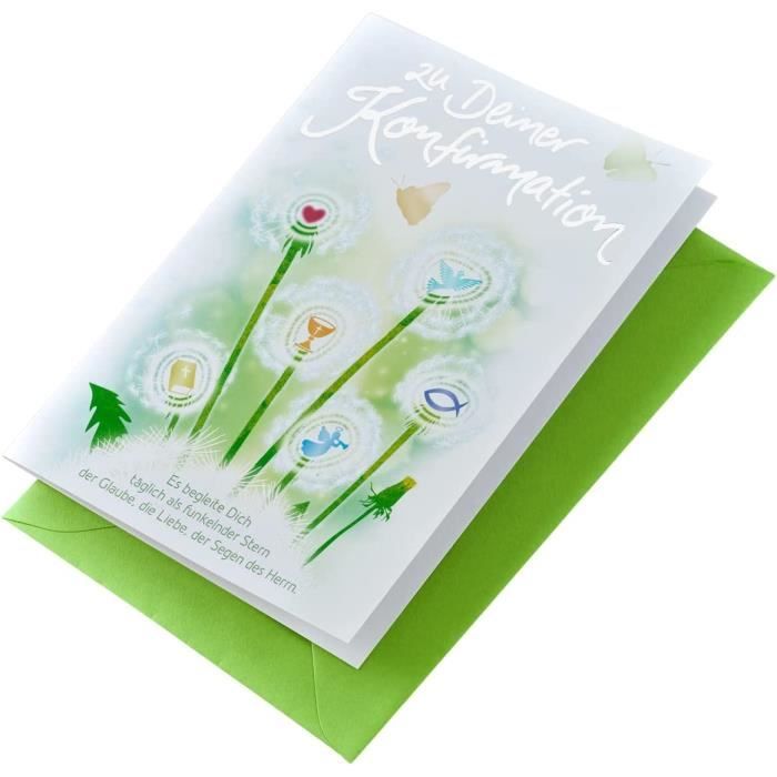 Motif Confirmation Carte de confirmation avec enveloppe - Carte de vœux confirmation fille ...