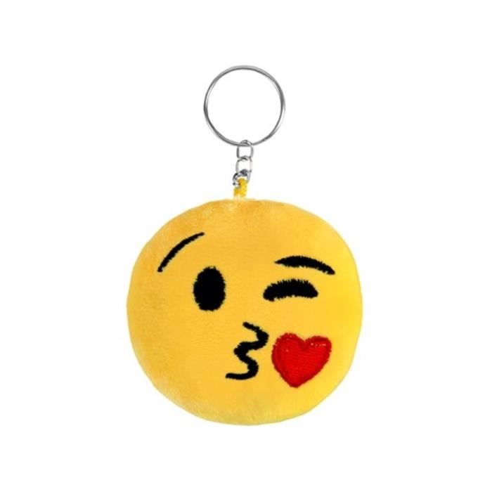 Porte Clefs Emoji Smiley Sourire Bisou 4 5 Cm Cdiscount Bagagerie Maroquinerie