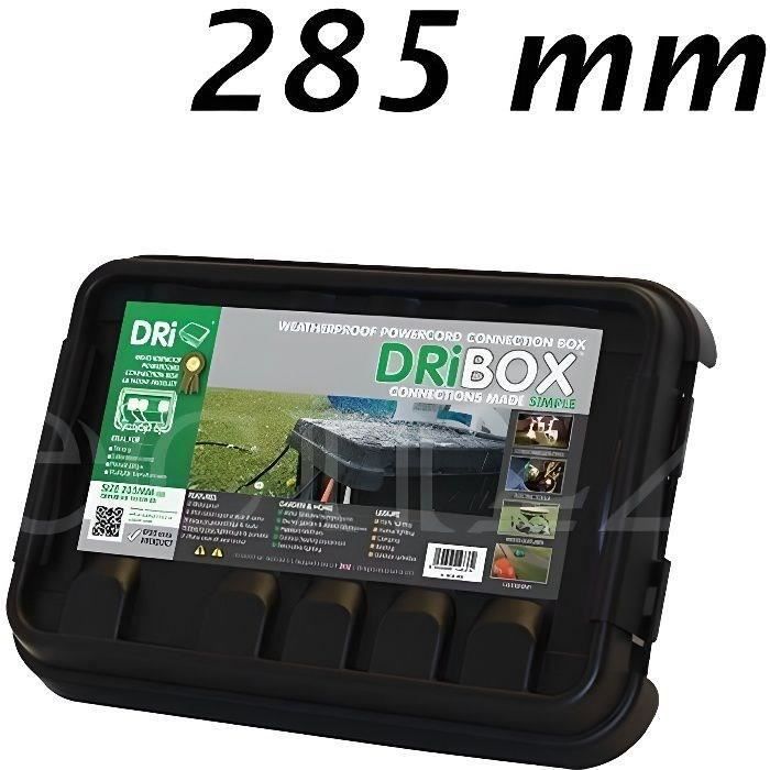 Boitier étanche DRIBOX pour connexions électriques en extérieur - 285 x 150 x 110 mm - Noir