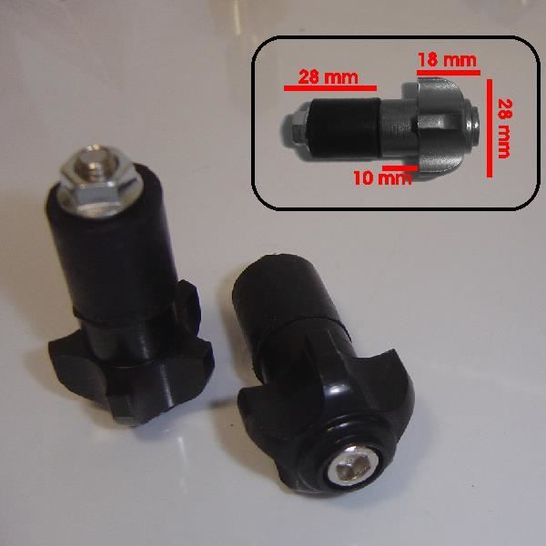 Embouts De Guidon Métal Universel Pour Moto, Scooter, Quad - 17mm, Contrepoids Rouge