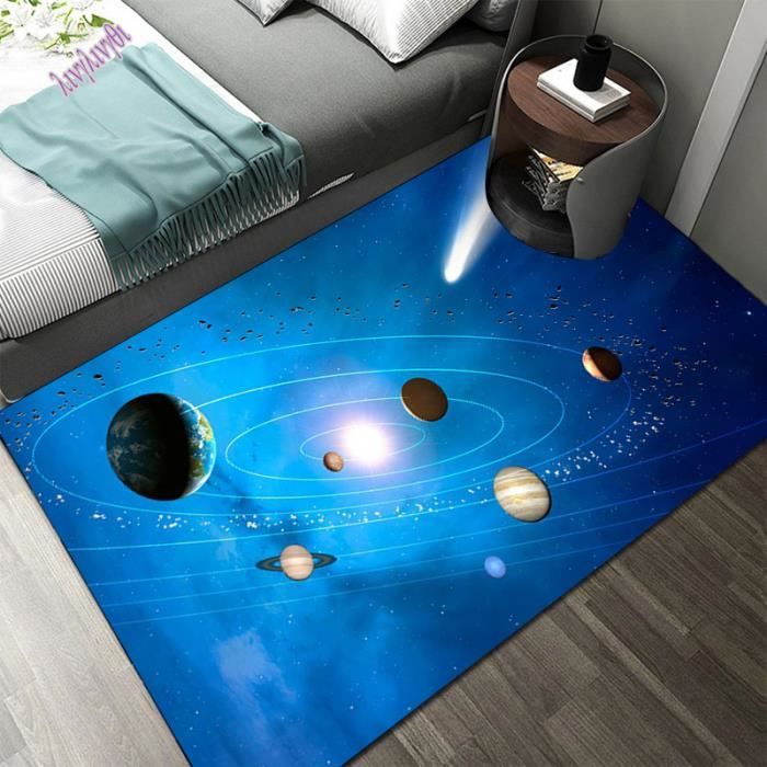 MBg-13681 Tapis de sol 3D pour chambre d'enfants système solaire espace  planète antidérapant décoration d Taille:40x60cm