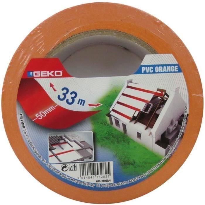 Adhésif PVC - 75 mm x 33 m - orange