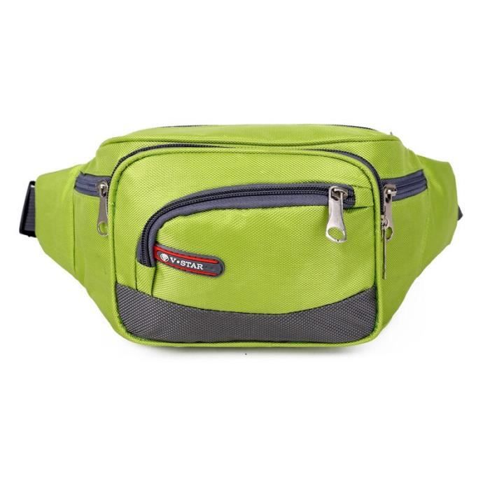 Sac Banane Nylon Léger Unisexe - 3 Poches Fermeture éclair - Sangle Réglable Jusqu’à 110 Cm - Idéal Sport Et Quotidien