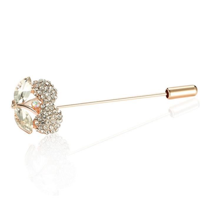 Broche Nœud Papillon Femme Strass Noir - Épingle Élégante Pour Chemise, Robe, Corsage Mariage Et Soirée