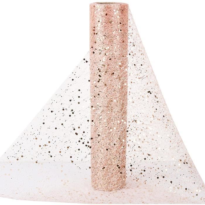 Rouleau De Chemin De Table Noël En Tulle à Paillettes - 30 Cm X 10 M - Doré - Décor Réutilisable Pour Table, Sapin, Mariage, Anniversaire - 100% Polyester