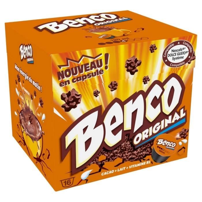 Chocolat capsules compatible dolce gusto BENCO : la boite de 12 à Prix  Carrefour