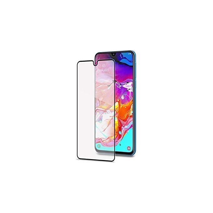 Celly-FullGlass - Vetro Temperato Per Samsung Galaxy A70 - Colore Nero, Bordi Curvi, Durezza 9H, Spesso 0,3 Mm