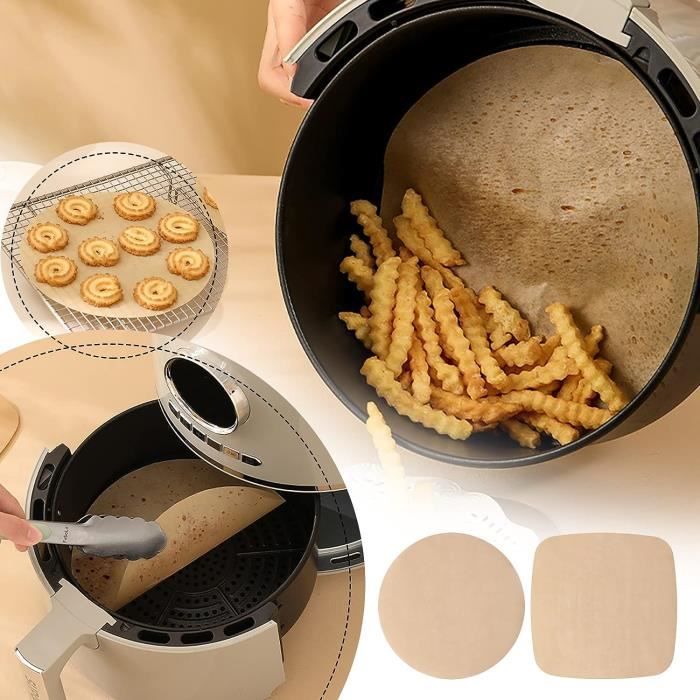 Lot de 100 feuilles de papier sulfurisé pour friteuse à air
