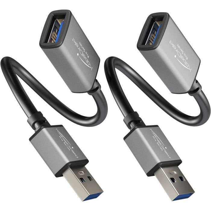 Câble De Rallonge Usb A 3.0 – 0,15M X2 – (Connecteur Usb A Sur Port Usb ...