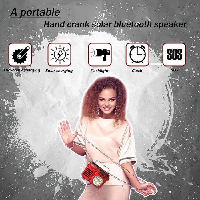 Mini Radio FM Numérique Portable J-725C Avec Réveil, Batterie Rechargeable 3000 MAh, Carte TF USB, Radio MP3, Lampe De Poche LED D'urgence, Par PRUNUS (noir