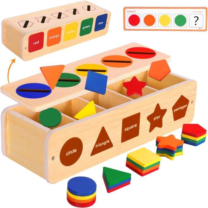Motricité Fine Enfant Jeux Montessori Smartwo 1-3 Ans - Jouet Bois Formes Et Couleurs - Éveil Bébé Motricité Fine Jeu D'encastrement Smartwo