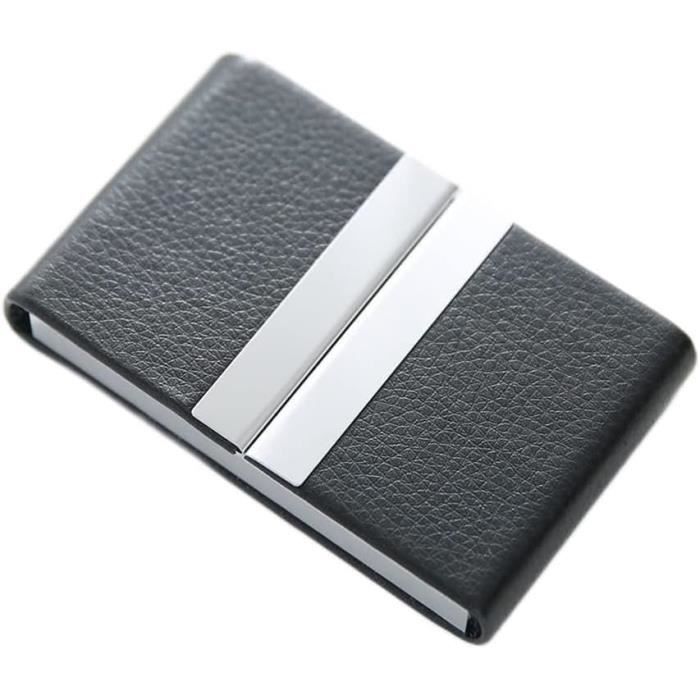 Porte-cartes De Visite En Acier Inoxydable Et Cuir - Étui Professionnel élégant - Pour Hommes Et Femmes - 7
