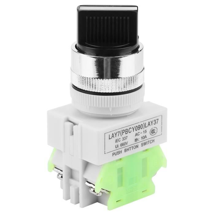 Sélecteur Rotatif à 3 Positions Autobloquant - Commutateur 2NO+1NC 220V - Modèle LAY37-20X/31