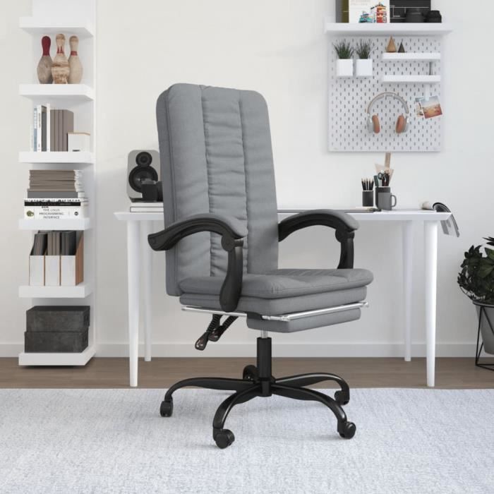 famirosa fauteuil inclinable de bureau gris clair tissu-715