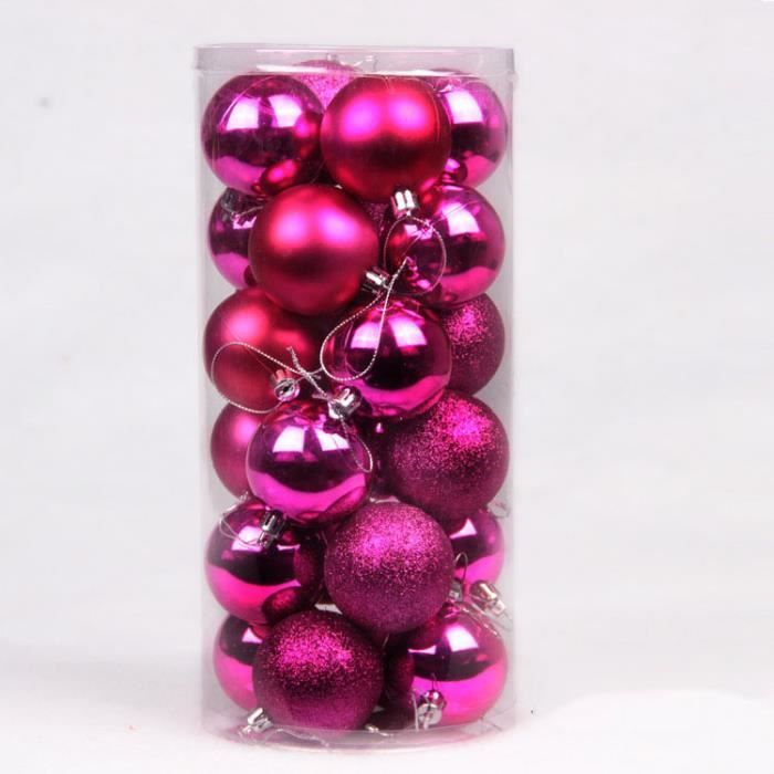 16 Boules De Noël Rouges Floquées – 6 Cm, Avec Corde, Décoration Intérieur/extérieur Pour Sapin Et Guirlandes