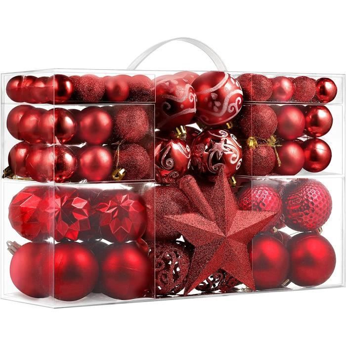 Lot De 6 Décorations De Noël Rouges - Pasco Promotions