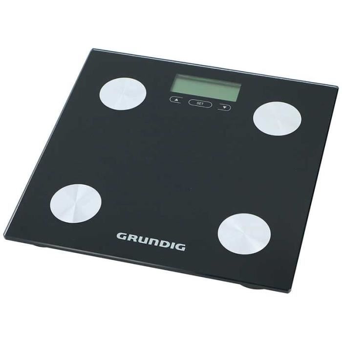 Pèse personne électronique Grundig Analyse du poids corporel IMC Jusqu'à 180 kg