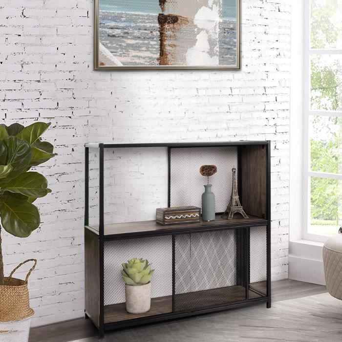 Etageres Rangement Etagere A 2 Niveaux Bibliotheque Armoire De