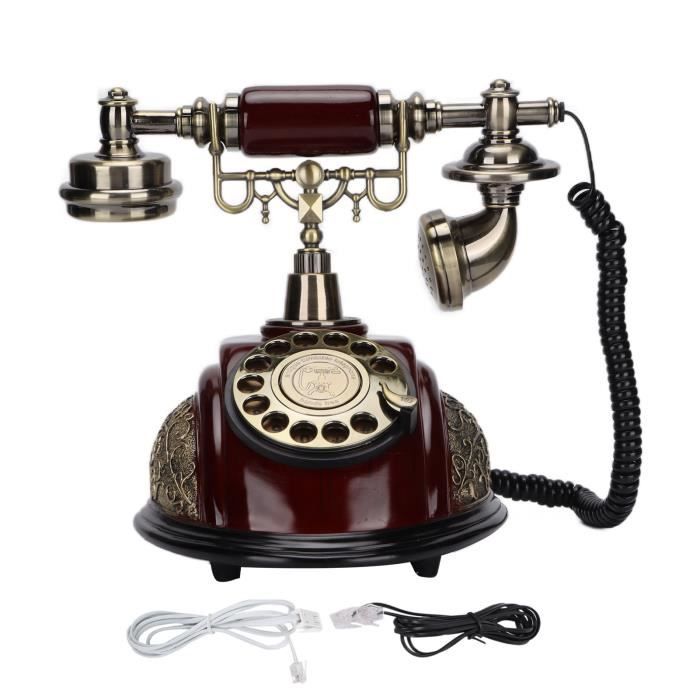 Ancien Téléphone à Cadran Vintage Gris Avec écouteur PTT