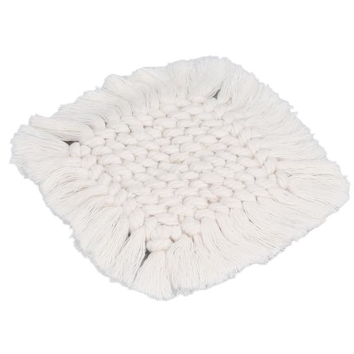 Lot De 6 Napperons Martha Stewart - Coton Tissé Gris - Fabriqués En Inde