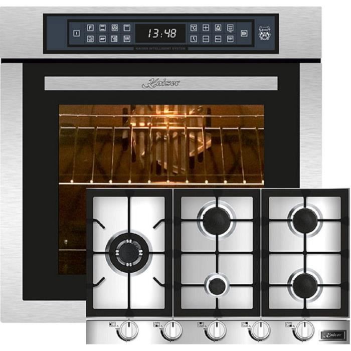 Kaiser Sign Inox Kaiser EH 6306 R + KG 9357, Four à encastrer,inox,79L 15 ft. +plaque de ...