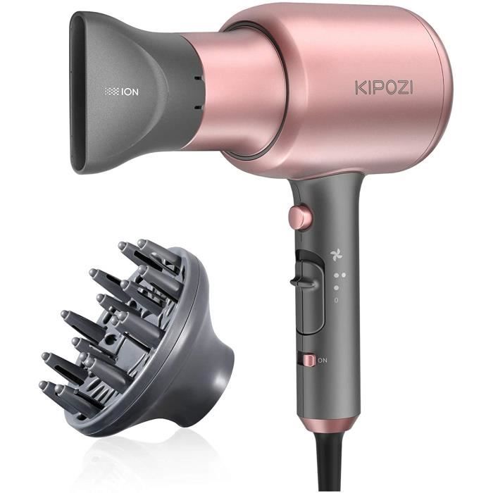 Sèche-cheveux professionnel - KIPOZI - Ionique - 3 températures - 2  vitesses - Diffuseur et concentrateur - Cdiscount Electroménager