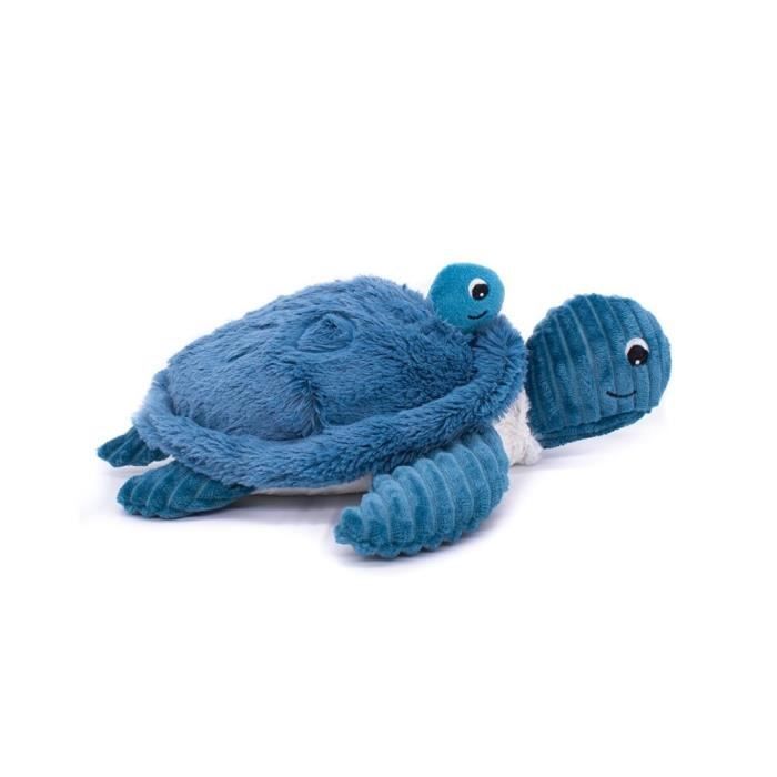 Peluche Ptipotos tortue maman/bébé bleue
