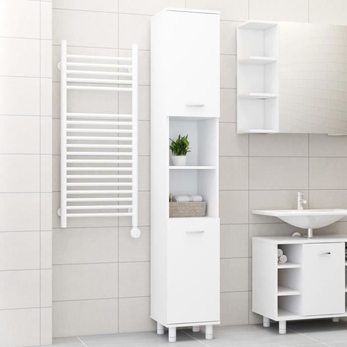 LIXADA Armoire de salle de bain Blanc 30x30x179 cm Aggloméré LIXADA Armoire de salle de bain Blanc 30x30x179 cm Aggloméré