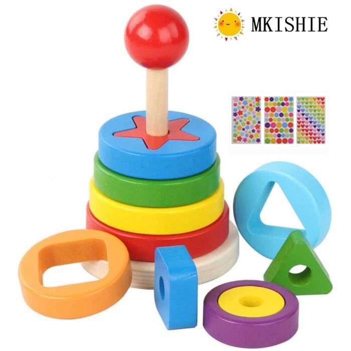Jouet Empileur Arc-en-Ciel Melissa & Doug - Bois Naturel - Éveil Et Motricité - Dès 18 Mois