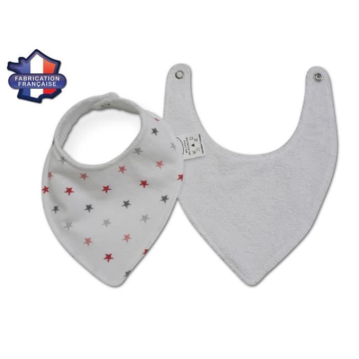 Lot De 2 Bavoirs Bandana Bebe Etoiles Rouges Grises Coton Et Doublure En Eponge Epaisse De Qualite Taille 0 6m Cdiscount Puericulture Eveil Bebe
