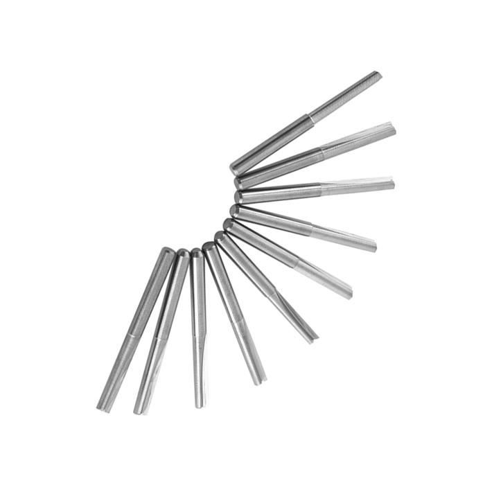 10 Fraises CNC Carbure 3,175mm - Pour Gravure PCB, Bois, Métal - Taille 1,0mm