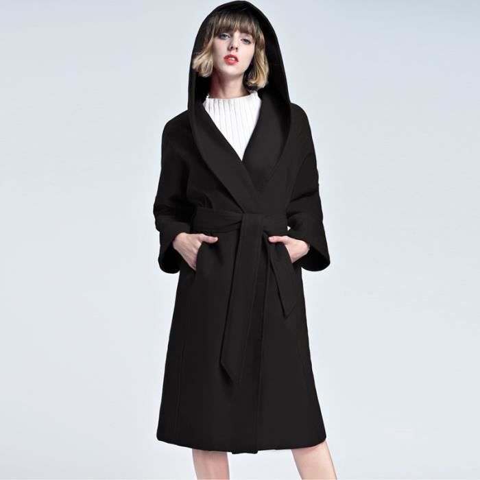 manteau laine femme capuche