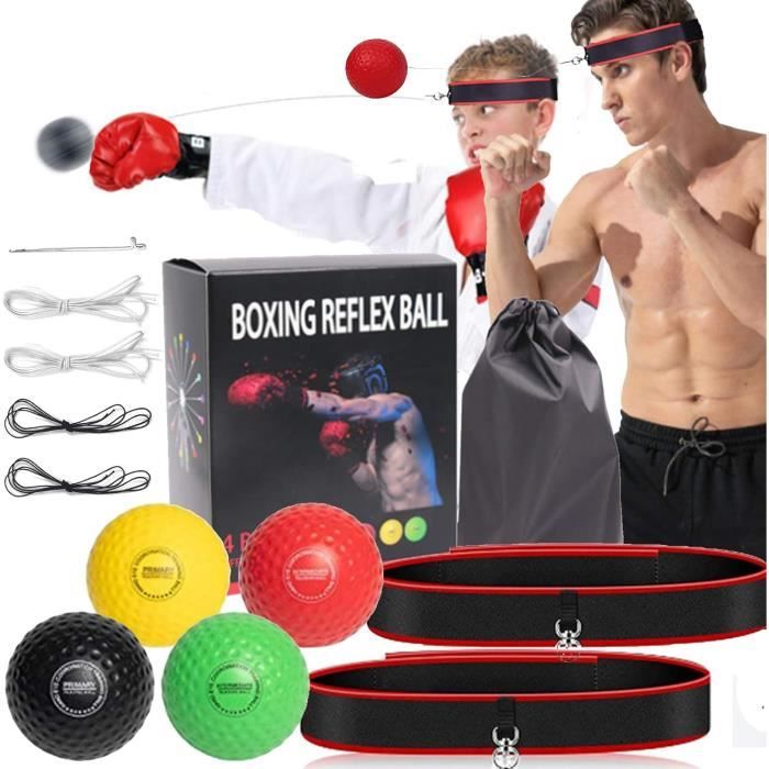 Balle réflexe de Boxe, Balle d'entraînement de Boxe, Bandeau réglable pour  réflexes, Mise au Point et Coordination œil-Main