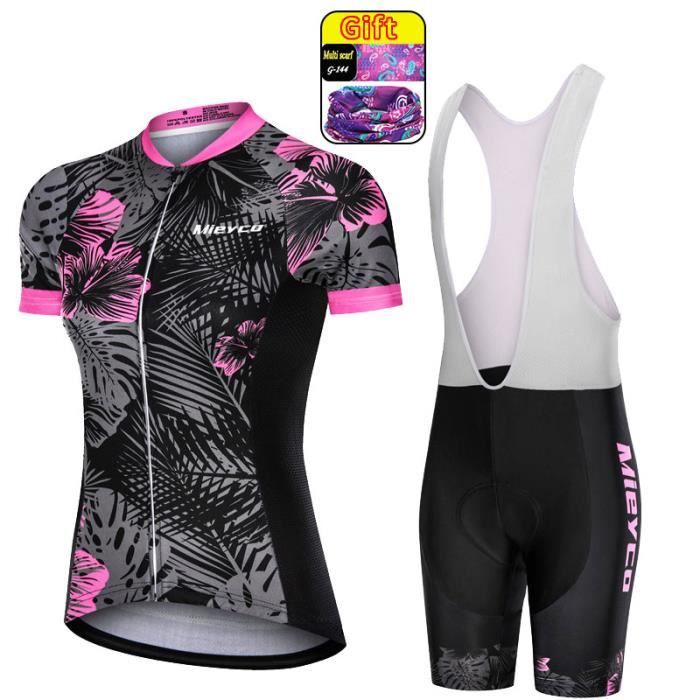 EDMRIK Homme Été Maillot Cyclisme Manches Courtes, Cuissard Vélo avec