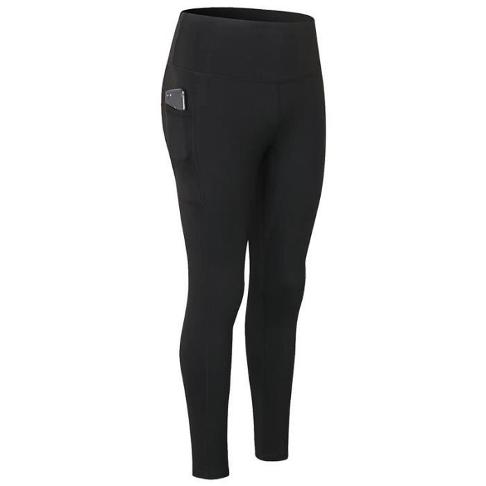 Femme Legging de Sport Fitness Taille Haute Stretch Avec Poches Pour Running Séchage Rapide