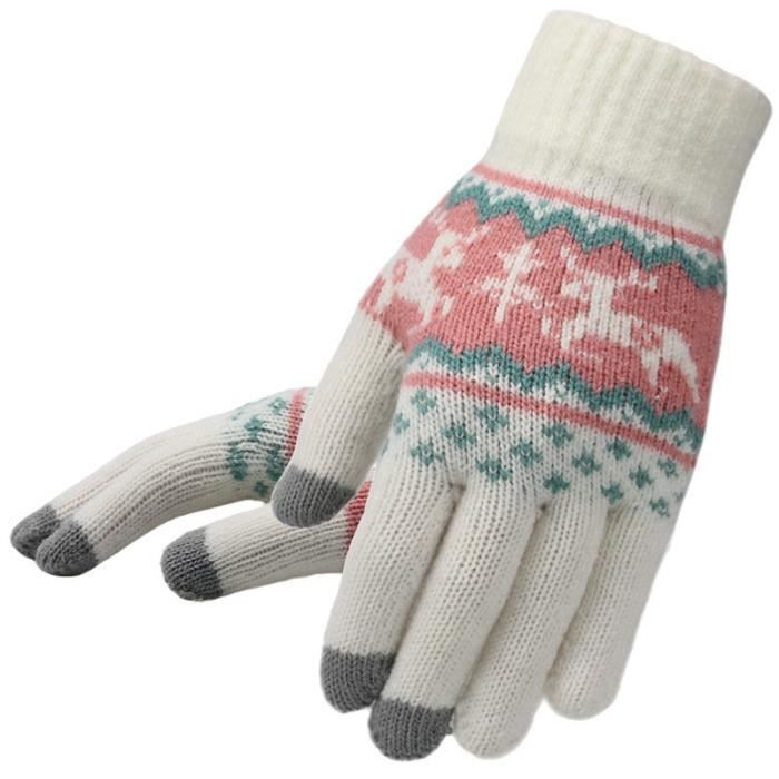 Gants D'hiver Pour Femme Tactile - Double Isolation Laine/polaire, Manchette Longue, Chauds Et élégants