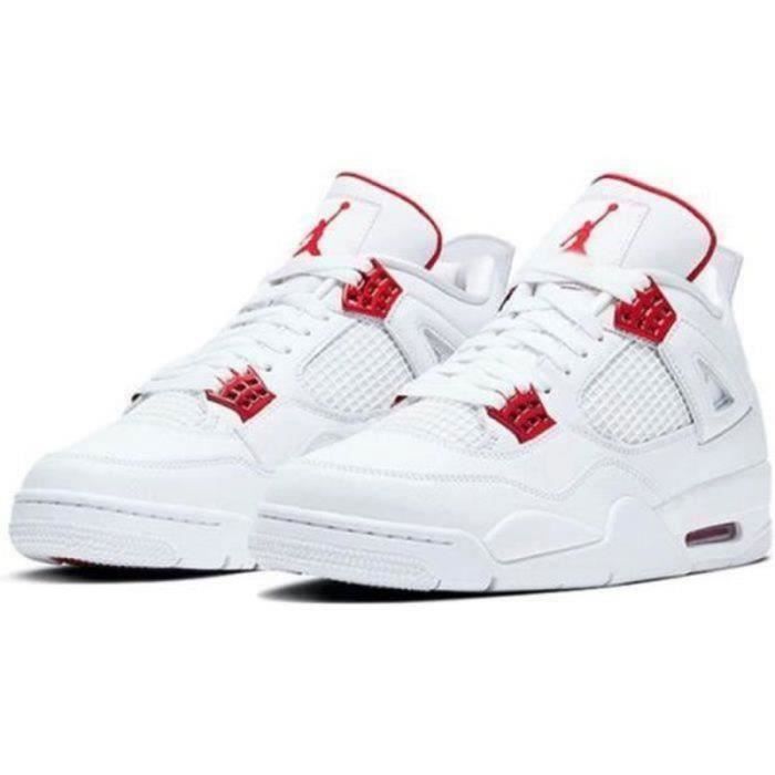 Nike Air-Jordanx 4 Retro Military Noir Blanc et Noir Femme Homme AJ4 Chaussures de basket-boucle rouge blanche CD11121 Nike Air-Jordanx 4 Retro Military Noir Blanc et Noir Femme Homme AJ4 Chaussures de basket-boucle rouge blanche CD11121