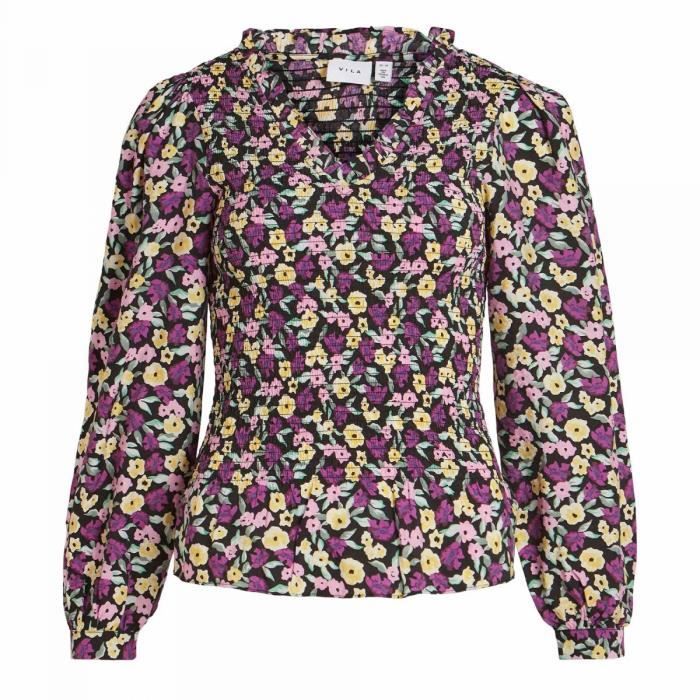 Blouse Légère Le Singe De Julie – Taille 38 – Manches 3/4 Col V – Imprimé Fleurs Vert – En Polyester – Neuve Avec étiquettes