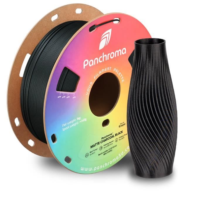 Filament 3D - Panchroma - PLA Matte - Noir Charcoal - Densité 137g/cm - Finition mate