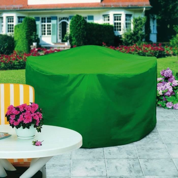 housse table de jardin ronde - rayen - d: 160 cm - vert - extérieur