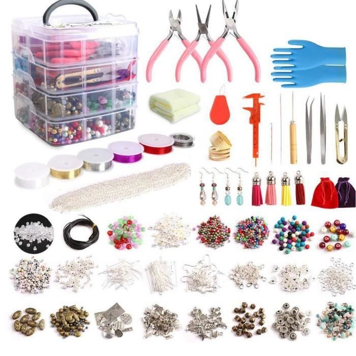 Kit Fabrication de Bijoux Réparation Accessoires de Bijoux Création à la Main pour DIY Artisanat Faire Boucles doreilles Colliers Bracelets 650 Pièces Kit Fabrication de Bijoux Réparation Accessoires de Bijoux Création à la Main pour DIY Artisanat Faire Boucles doreilles Colliers Bracelets 650 Pièces