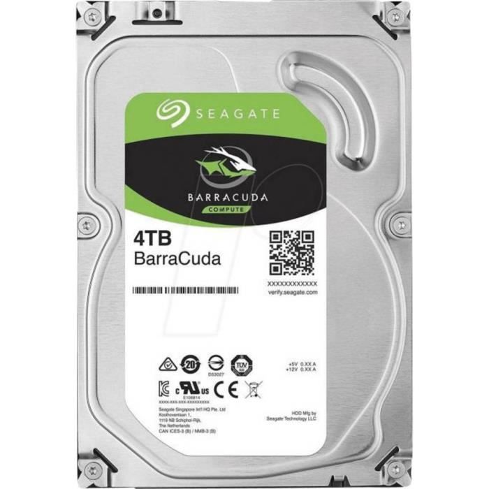 Disque dur interne 3.5 4 To SATA III Seagate Desktop Barracuda ST4000DM004