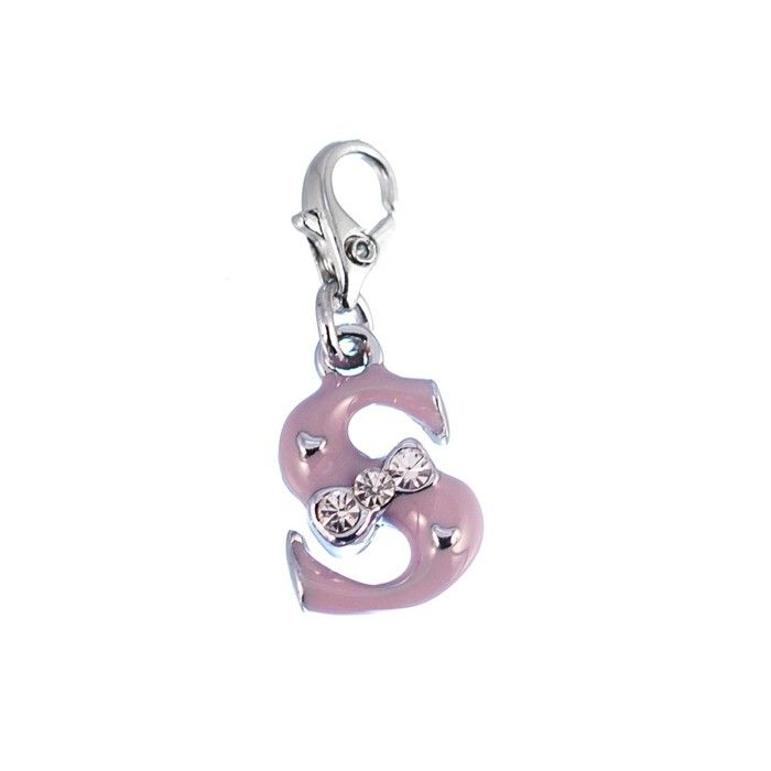 Bijou charm - So Charm - Lettre S - Violet - Cristaux de Bohème - Plaqué or